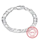 LEKANI, 8 мм, мужской браслет-цепочка из Фигаро, серебро 925 пробы, браслет на запястье, 925 пробы, серебро, ювелирные украшения, 8 дюймов, браслет для мужчин