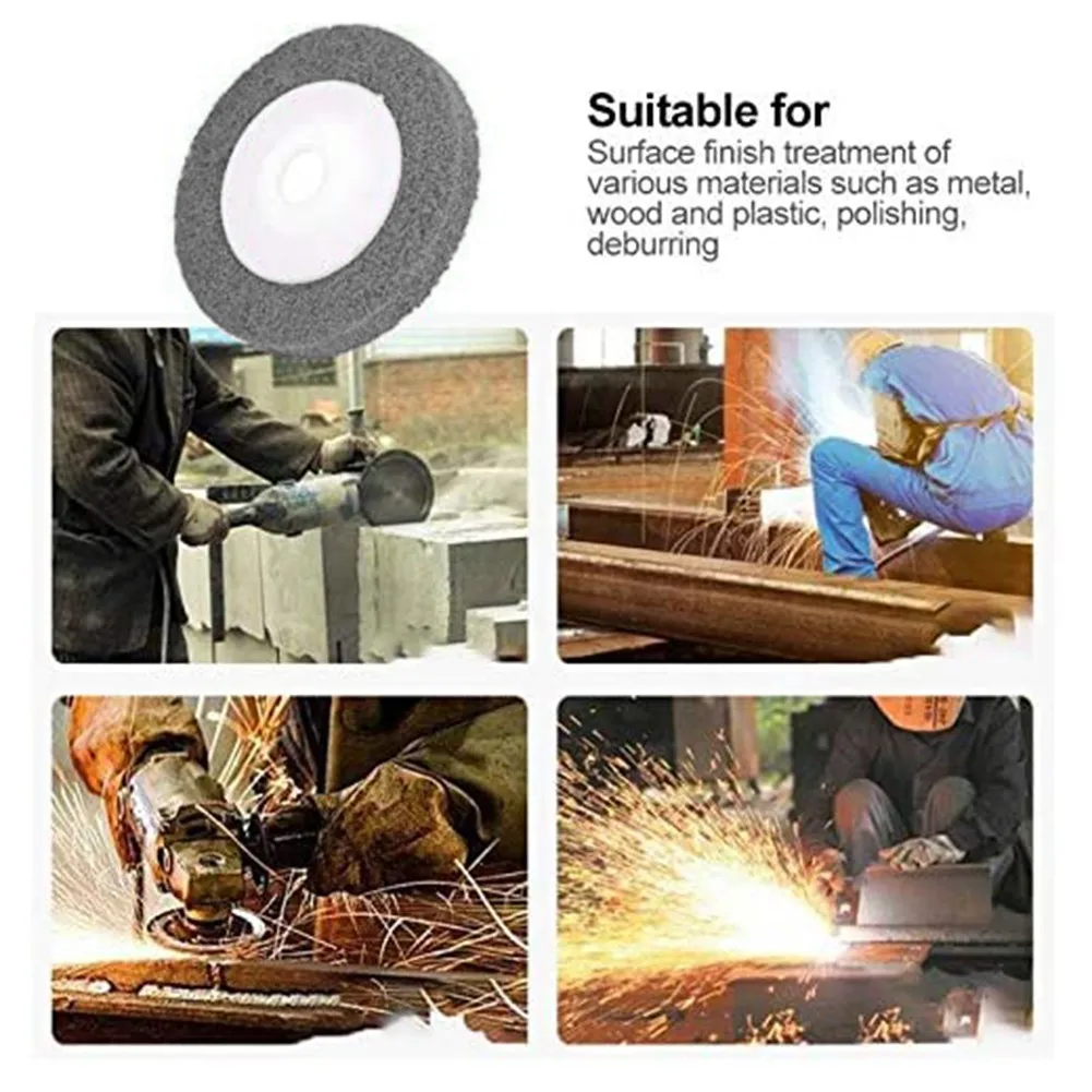 

5pcs 4 Inch Nylon Fiber Polishing Wheel Sanding Buffing Disc Abrasive Wheels For Polishing Grinding Metal Glass Jewellery