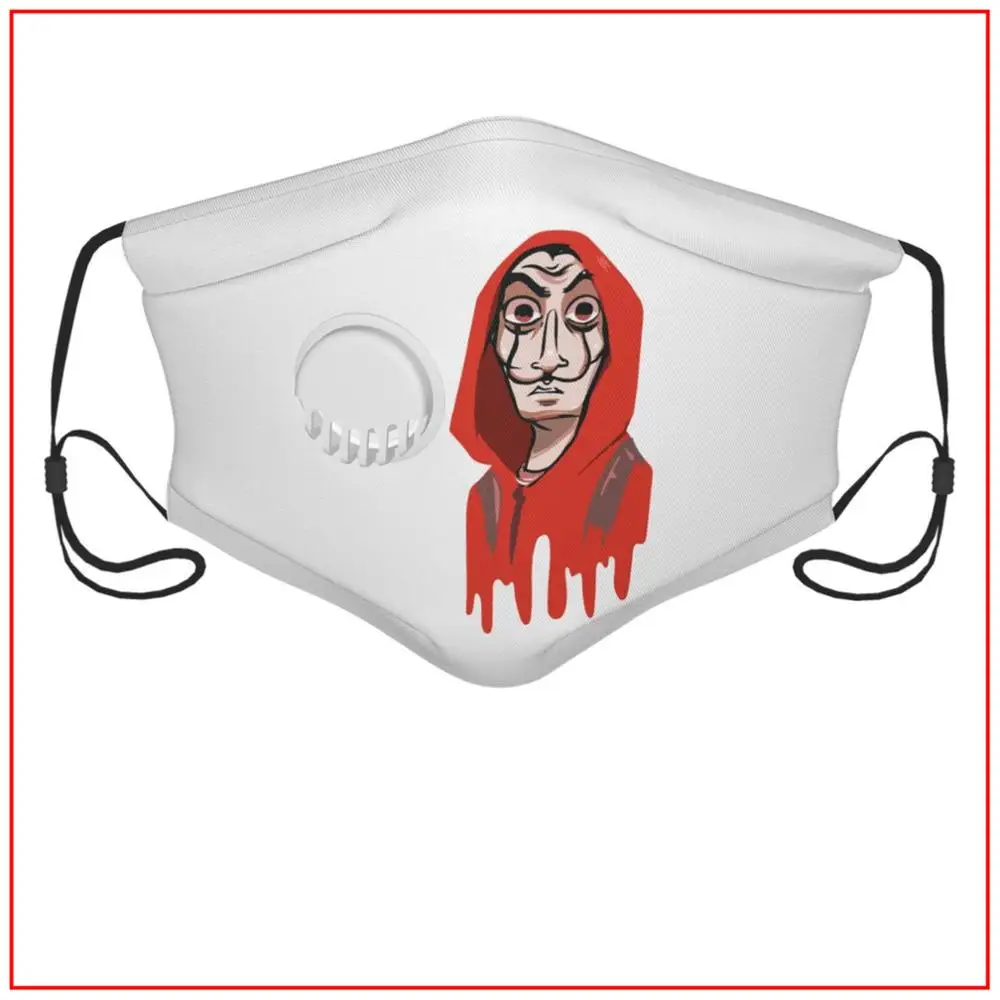 

La Casa De Papel Drawing Kids Men Women face mask Facemasks for Virus Protection Mask with Filters Trump Adjustable Fishing