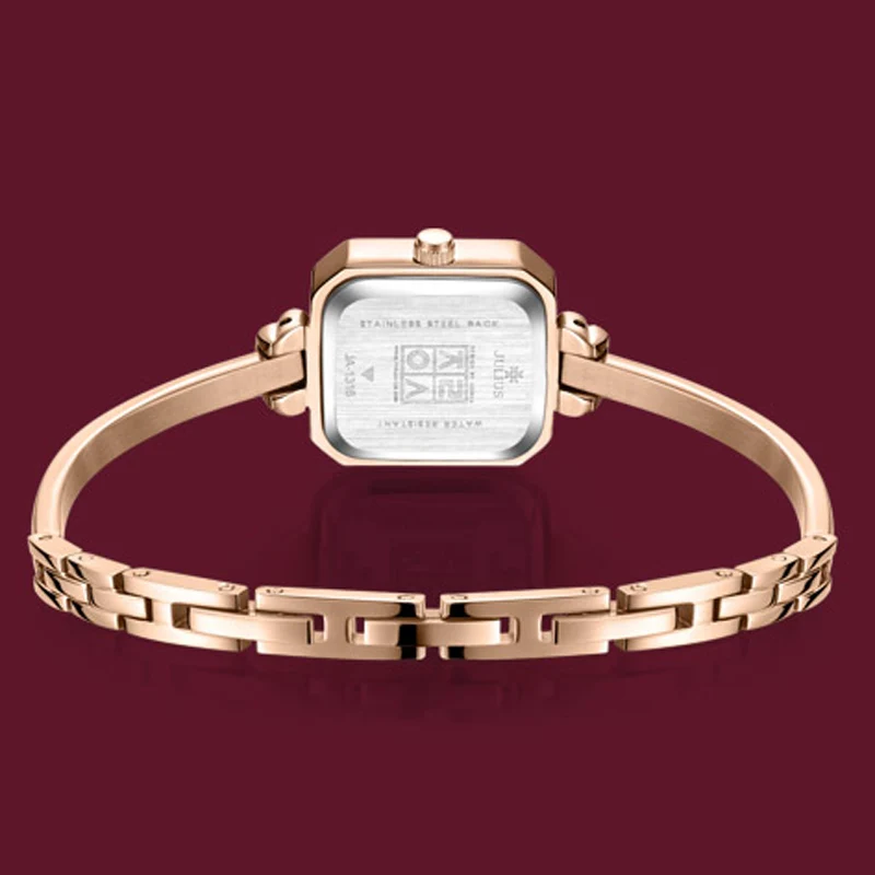 Новые маленькие квадратные женские часы Julius японские кварцевые модный браслет