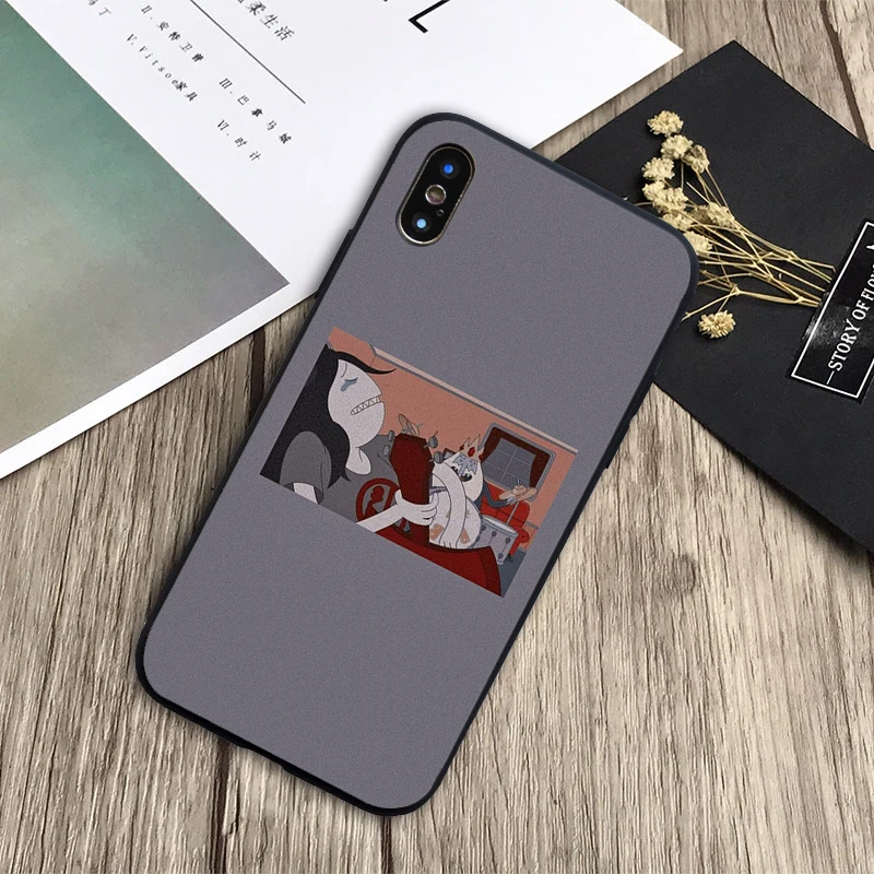 Из мультфильма Время приключений (Финн Черный силиконовый чехол для мобильного