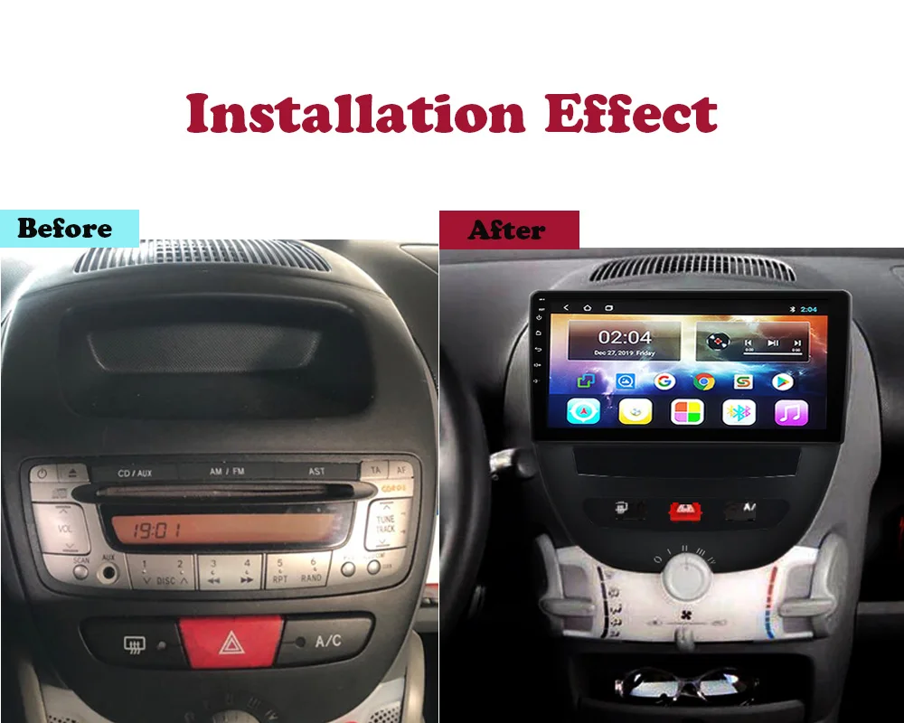 

Android 9.0 IPS Car Multimedia Video Player For Peugeot 107 Toyota Aygo Citroen C1 2005-2011 2012 2013 2014 Car Radio GPS Navi