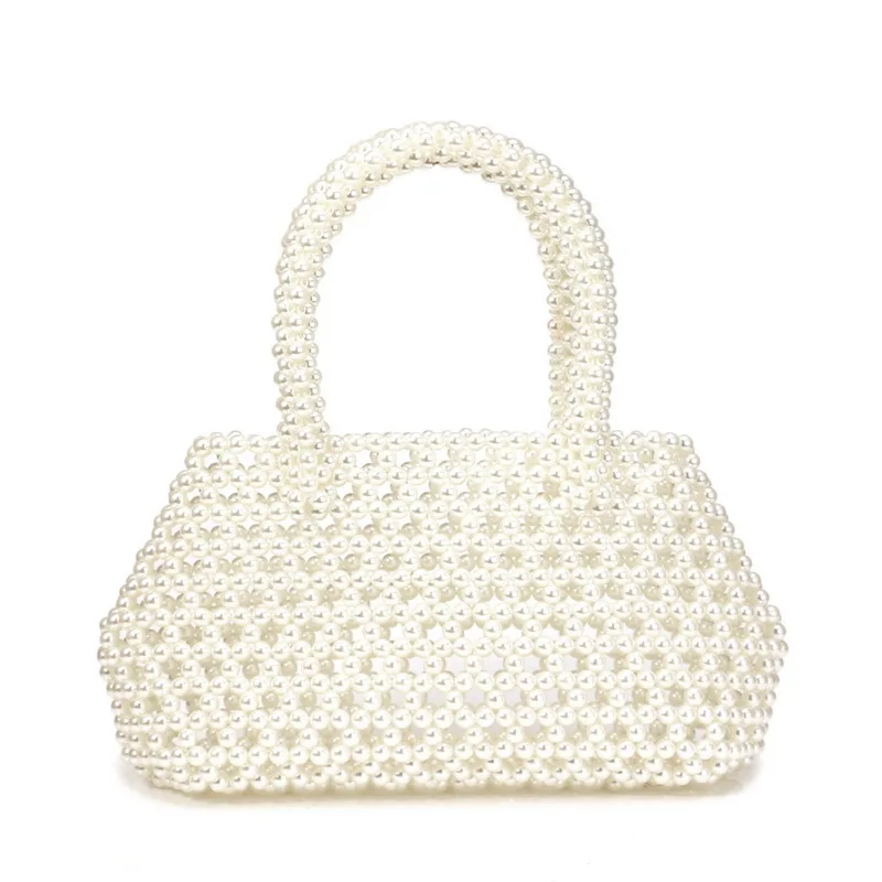 

new pearl bag female ins handbags hand woven bag beaded bag of Europe and America