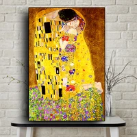 gustav klimt kiss figure oil painting on canvas art scandinavian posters and reproductions prints wall picture for living room