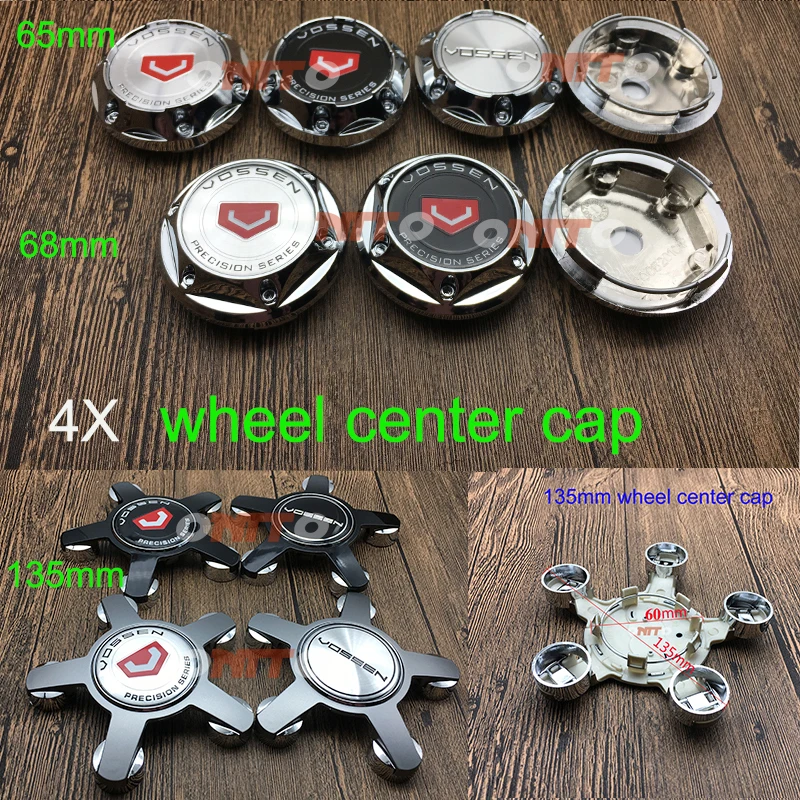 

4pcs/set 65mm 68mm 135mm 5claws Car Wheel Center Cap For Vossen Series Emblem Car Accessorie Wheel Hub Rim Cap Car Logo