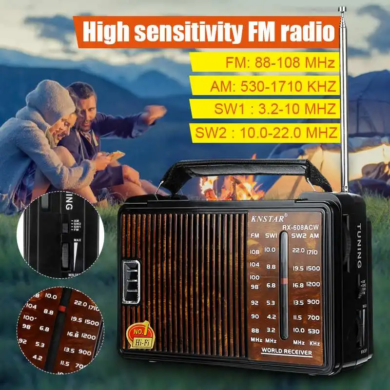 Портативное FM-радио AM SW1 3 в пост. Тока SW2 4 диапазона подарок для пожилых людей |