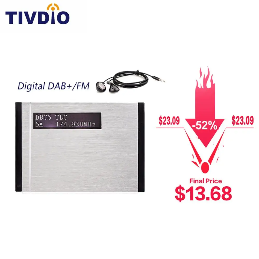 TIVDIO T 101 портативный цифровой DAB +/DAB приемник + fm радио Карманный наушники