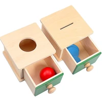 montessori materials match box ball box coin box piggy bank set toys for toddler solid wood infant basic life skill toy 8 24 mon