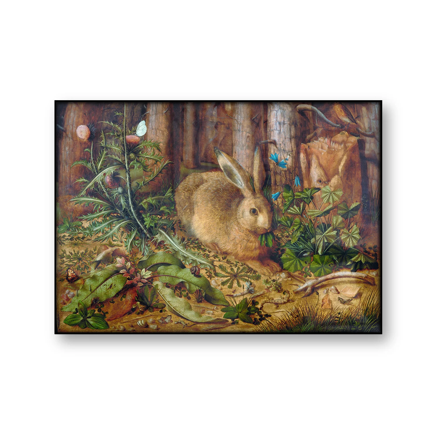 

a Hare In The Forest Hans Hofmann Vintage Poster Antique Forest Oil Painting Rabbit Wall Art Woodland Decor Bunny Canvas Print