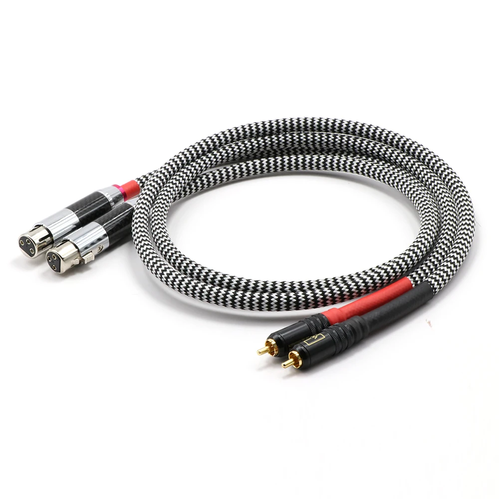 

Pair X407 ST-48B 5N OCC Silver Plated RCA TO Carbon Fiber XLR Balance Audio Cable,Audio video XLR cable