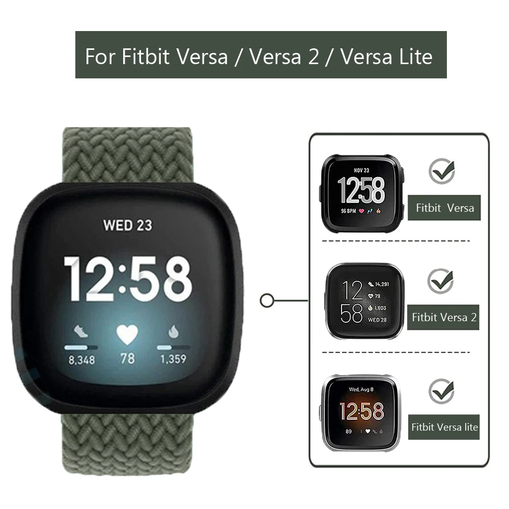 Плетеный ремешок Solo Loop для Fitbit Versa 2 1 Мягкий Нейлоновый браслет наручных часов Lite