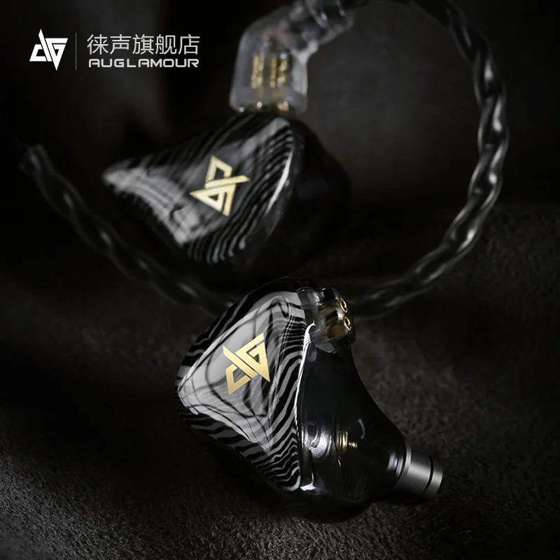 Auglamour T100 двойные динамические наушники с микрофоном в ухо HIFI смоляные Заказные со