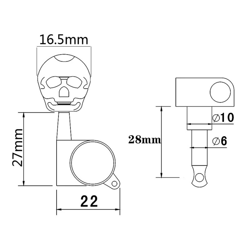 

6R Guitar Tuning Pegs Tuners Machine Skull Head Guitar String Tuning Pegs Machine Head Tuners for Guitar Ukulele Parts