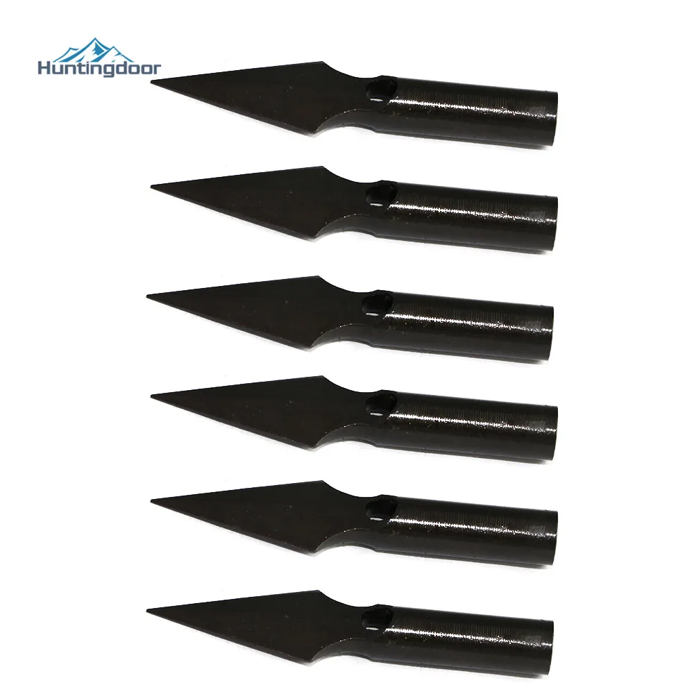 6 шт. длинные 1 отверстие наконечники стрелы высокое качество из стали для
