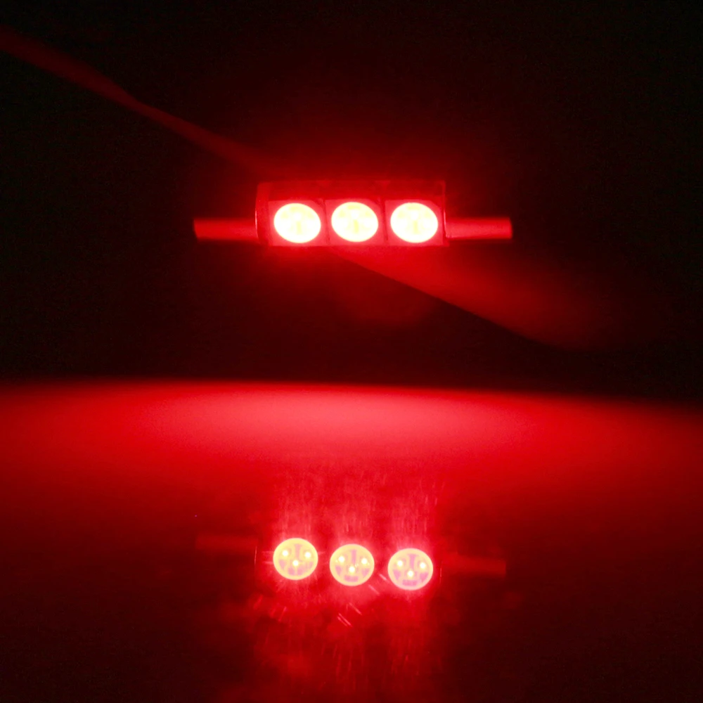 YM E-Bright 4 шт. C5W 5050 28 мм 31 мм 3 SMD Автомобильный светодиодный внутренняя Лицензия плиты светильник 3 светодиодный гирлянда светильник лампы дневные ходовые огни 12V белый красный автомобиль лампы
