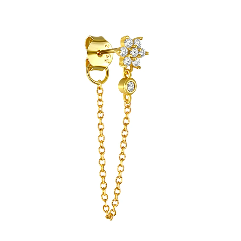 ROXI простой стразы в форме снежинок свисающие серьги Корейском стиле с металлической цепочкой длинные