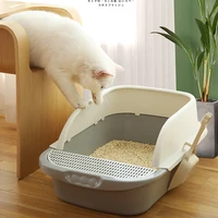 large cat litter box anti splashing full semi closed cat toilet deodorant cat small cat deodorant feces basin sand basin