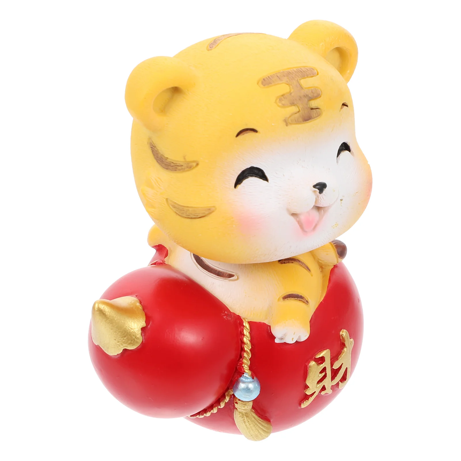 

1Pc Resin Tiger Figurine Emulated Tiger Model Lovely Tiger Ornament Tiger Adorn