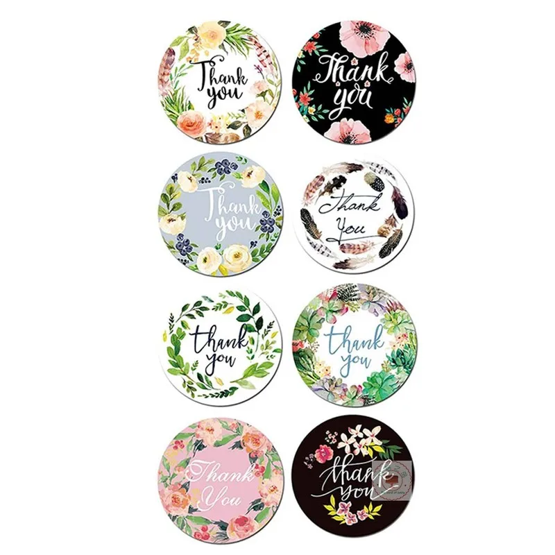 500pcs/roll Multiple Styles label Papers Baking Gift Wedding Decor Party Envelope Round Handmade Sealing Glue Food Sticker | Дом и сад