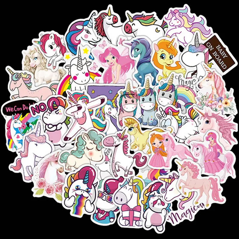 10/30/50 шт./упак. милый маленький пони Единорог Анима наклейки водонепроницаемый