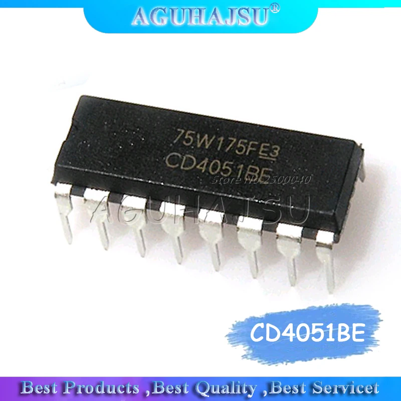 

10 шт. CD4051BE DIP16 CD4051 DIP 4051BE DIP-16 Новый и оригинальный IC