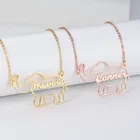 Ожерелье с именем на заказ, золотистый чокер из нержавеющей стали, ожерелье с именем со слоном кулон-табличка с именем для женщин, подарки