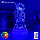 Светодиодный ночник Моя геройская Академия, Katsuki Bakugo, фигурка для детей, декор для детской спальни, ночсветильник с изменением цвета, настольный 3d светильник в подарок