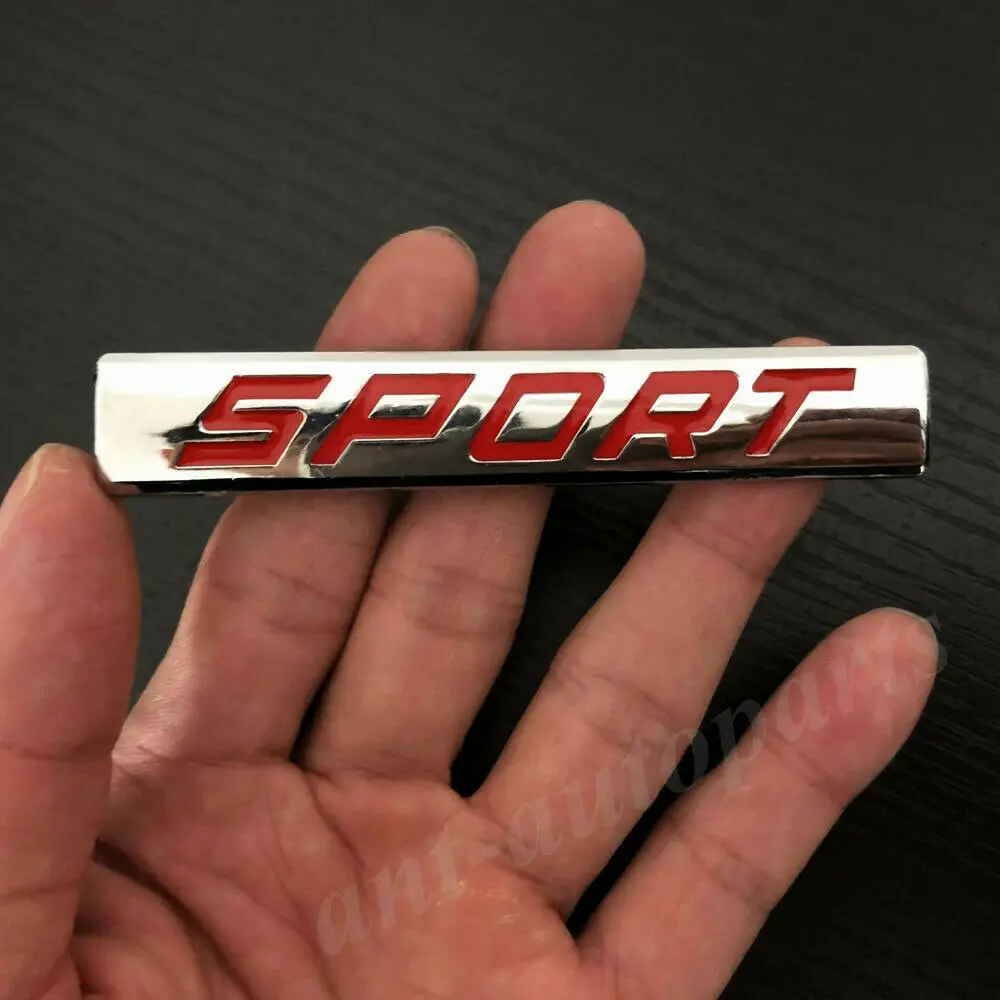 

3D Metal Chrome Red Sport Car Trunk Fender Side Emblem Badge Decal Sticker