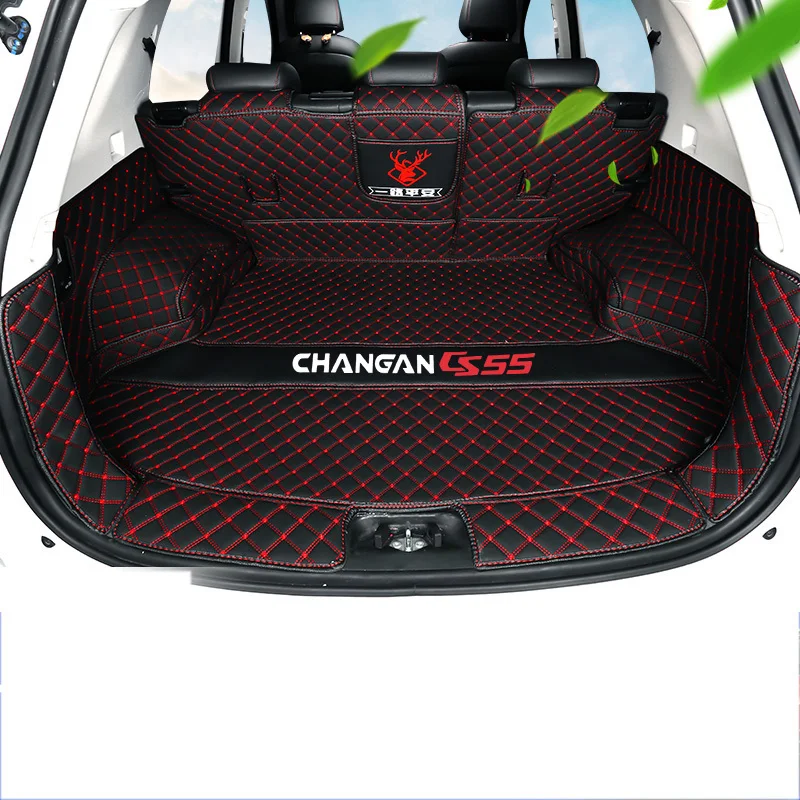

3D коврики для багажника changan cs55, носимые волоконные кожаные коврики для багажника автомобиля, подкладка для груза 2018 2019 2020, аксессуары, коври...