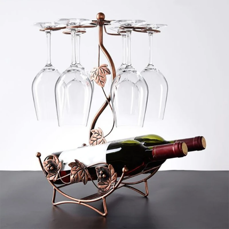 

Hollow Wine Rack Stand Hanging Drinking Glasses Stemware Rack Shelf Wine Bottle & Glass Cup Holder