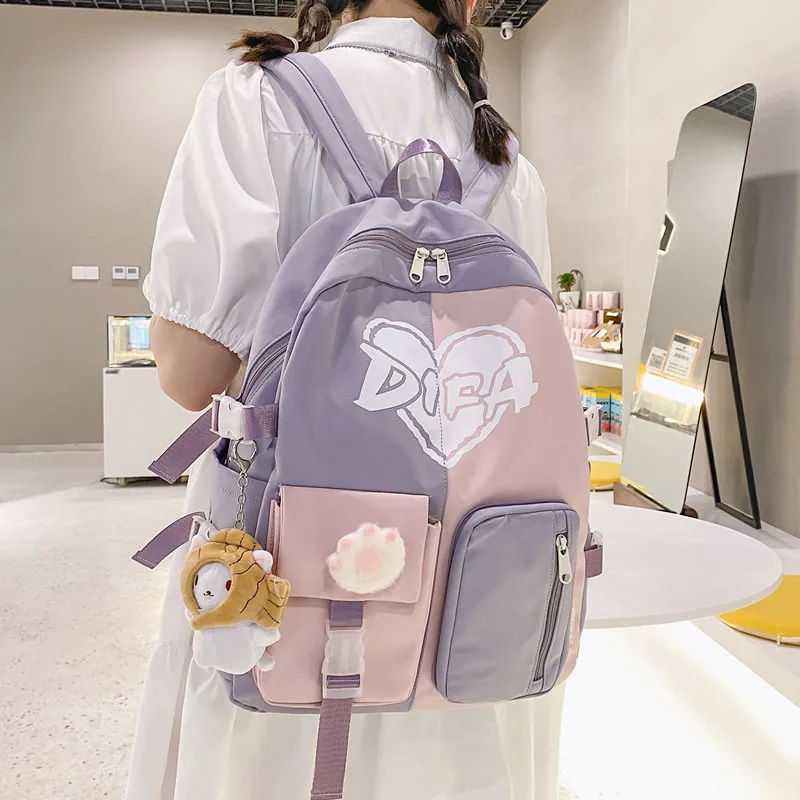 

Original Aizatly Schoolbag Female Ins Junior High School Girl Backpack High School College Students Cute Lightweight Backpack