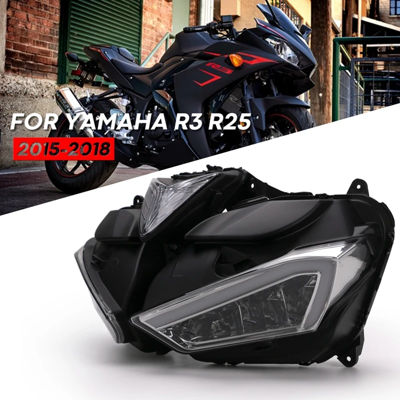 Аксессуары для мотоциклов светодиодные фары YAMAHA YZF R25 R3 передняя фара корпус YZF-R25