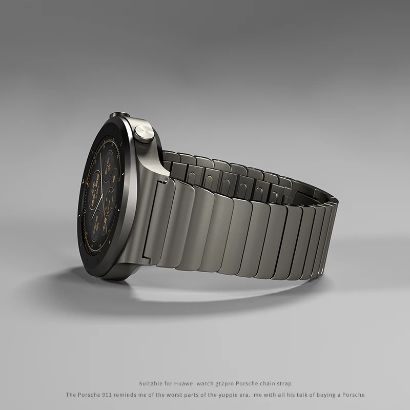 Ремешок титановый серый для Huawei Watch GT 2 Pro браслет из нержавеющей стали часов GT2 46