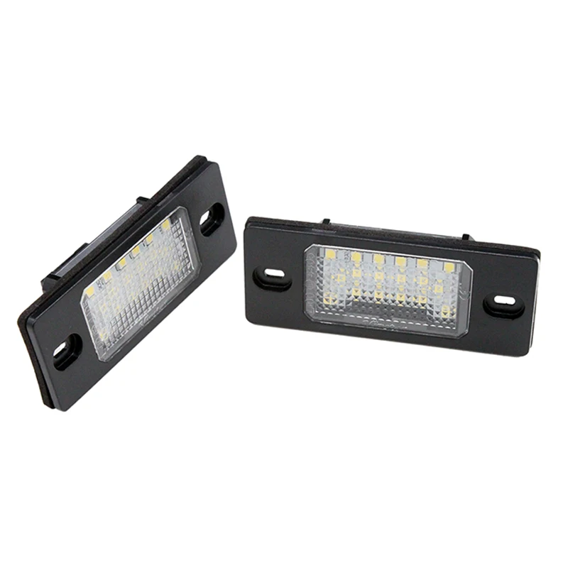 

HAUSNN 2pcs/lot 18 LED Car Number License Plate Lights SMD 3528 Canbus Error Free for VW Touareg Tiguan Golf 5 Passat B5