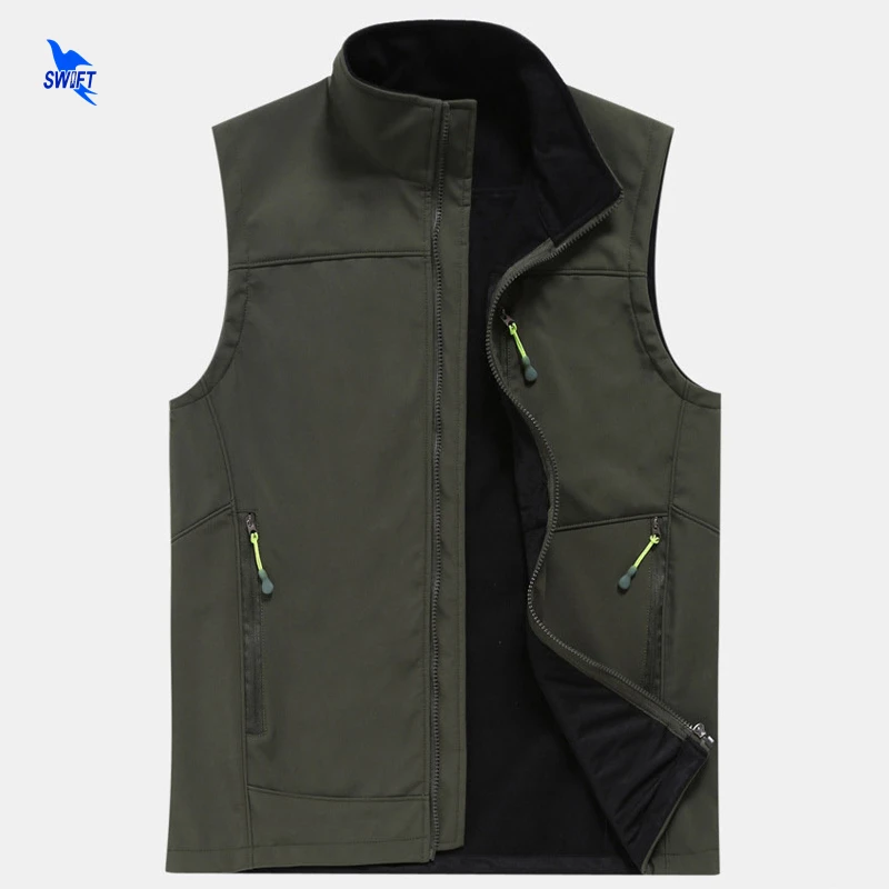 Мужская Весенняя Водонепроницаемая жилетка с флисовой подкладкой теплая куртка