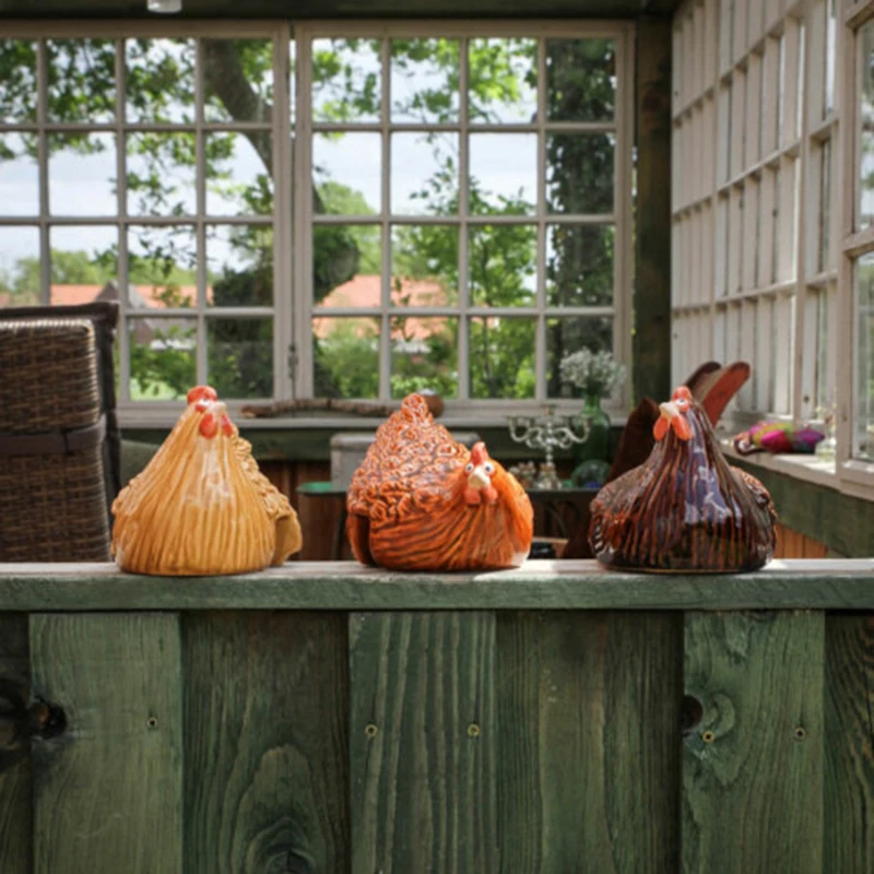 

Hen Statue Animal Ornaments Farm Animal Collectable Garden Sculptures For Garden Ladder Decoration decoration maison