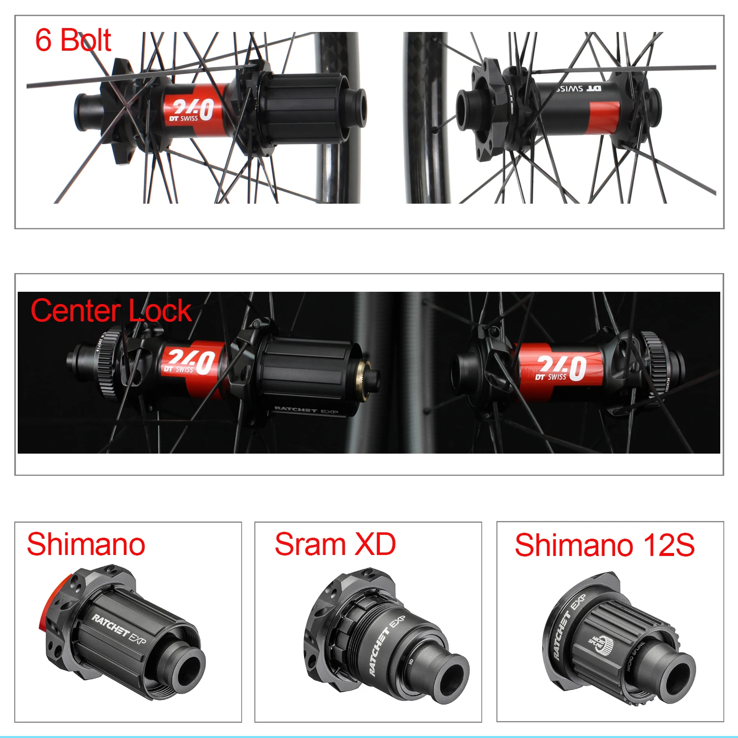 Карбоновая колесная пара MTB 29er Бескамерная система с храповым механизмом DT 240 EXP