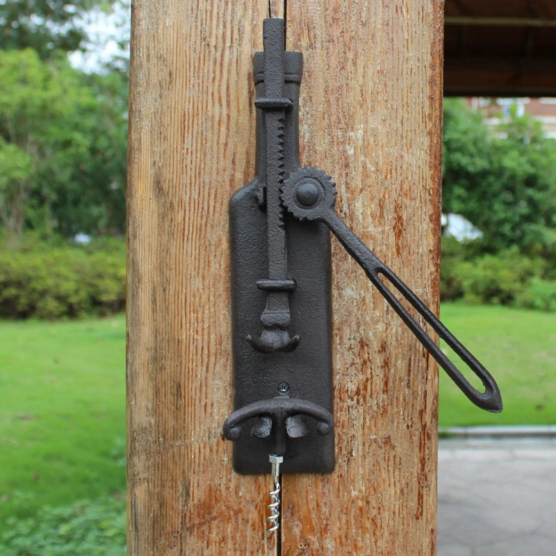 

European Vintage Home Bar Decor Cast Iron Wall Mounted Wine Bottle Opener