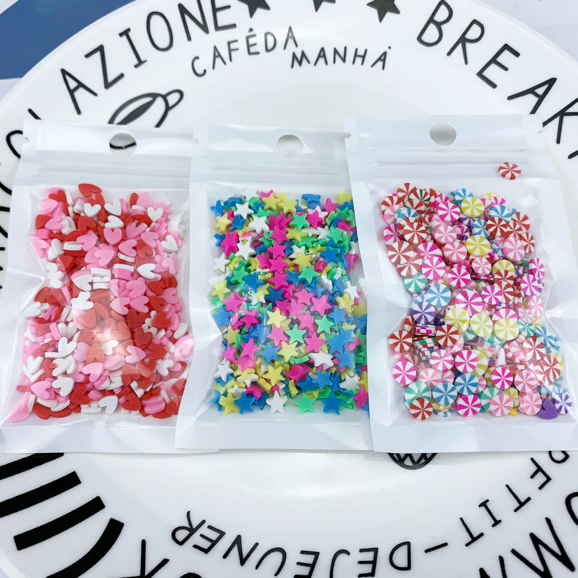 Милые ломтики узора добавление для ногтевого дизайна наполнитель слайма блеск