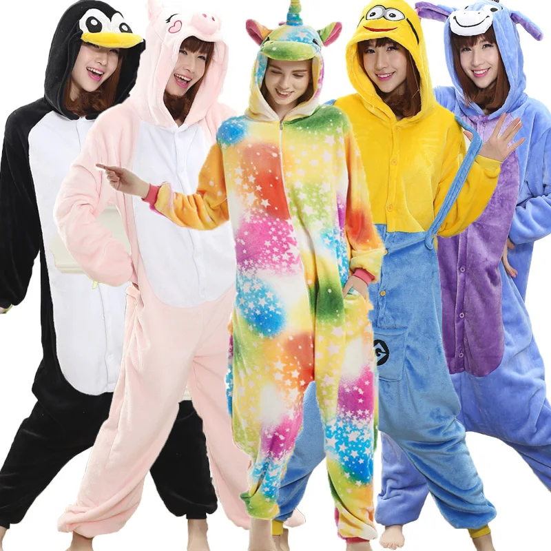 Аниме Kigurumi Onesie для взрослых мужчин и женщин единорог пижамы мягкие Необычные