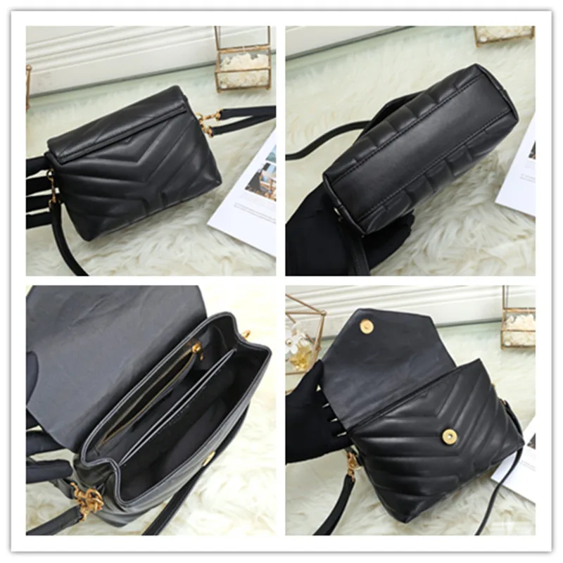 

Women's Luxury Fashion Designer Leather Qulited Elegant Shoulder Bag Shoulder Strap with Chain Flap Handbag Daily Office 2 Size