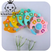kissteether new 1pcs baby soft soothing teether adorable digital silicone teeth grinding food grade silicone gear fixer toys