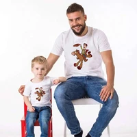 disney cartoon family clothing sets woody print father and son shirt toy story fashion kids boys t shirt white casual baby tops