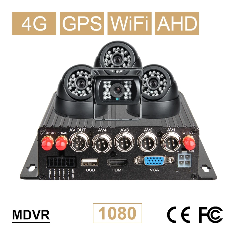 4 шт. автомобильная камера 2 0 мегапиксельная AHD + 4G GPS Wifi 4CH мобильный