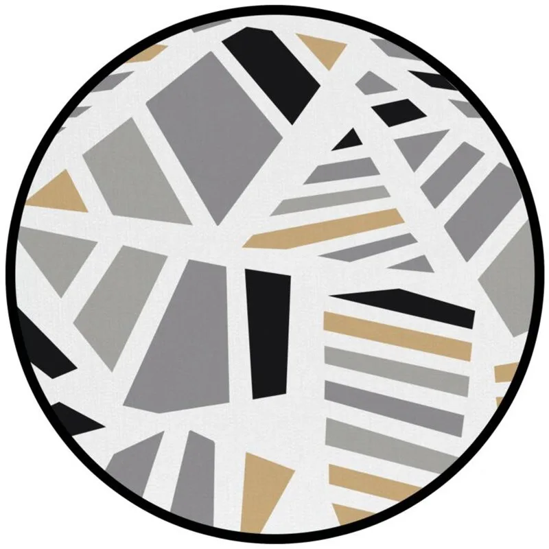 

Cross-border fashion simple geometric cutting triangular round bedroom living room crystal velvet carpet cushion