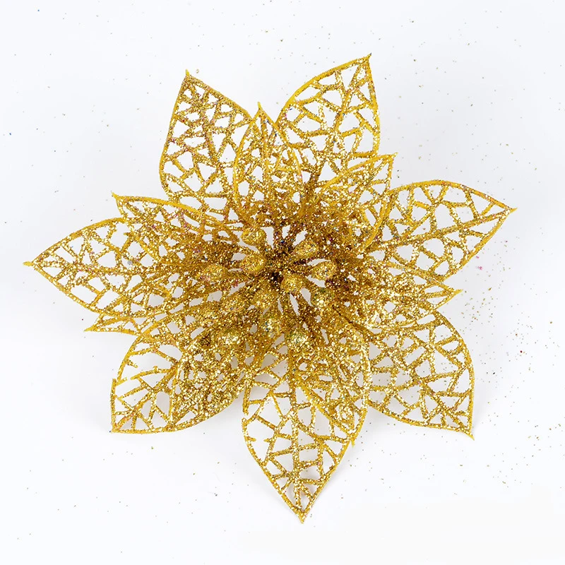 Новый Блестящий полый Цветочный декор цветы для рождественской елки на новый год