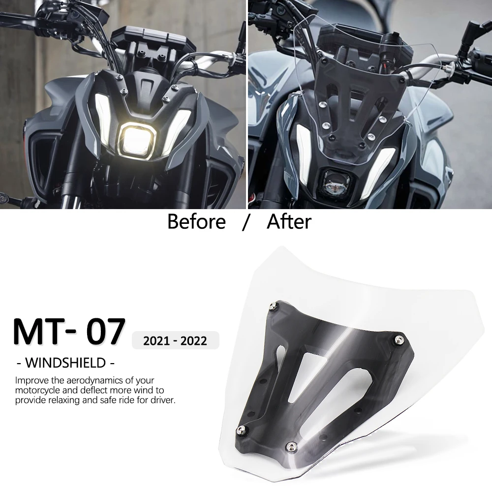 Ветровое стекло для YAMAHA MT-07 MT 07 MT07 2021 2022 | Автомобили и мотоциклы