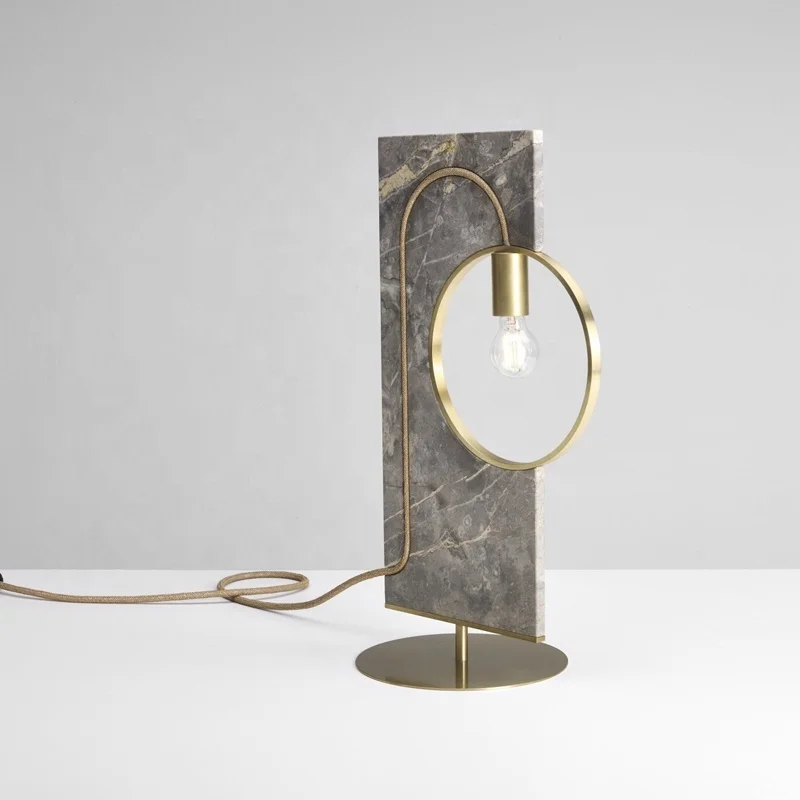 Простой Мраморный сбалансированный круглый железный каркас настольная