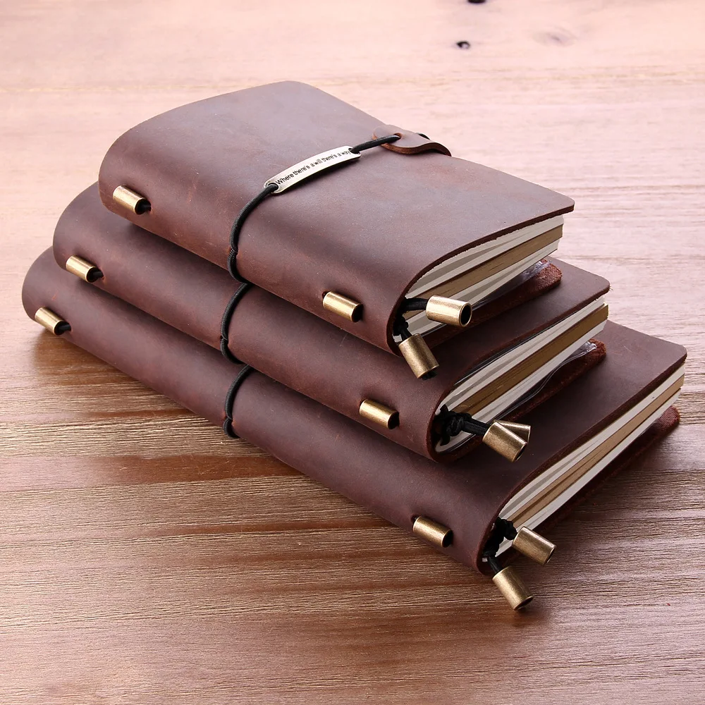 

100% Genuine Leather Notebook Handmade Vintage Cowhide Diary Journal Sketchbook Planner travel notebook cover