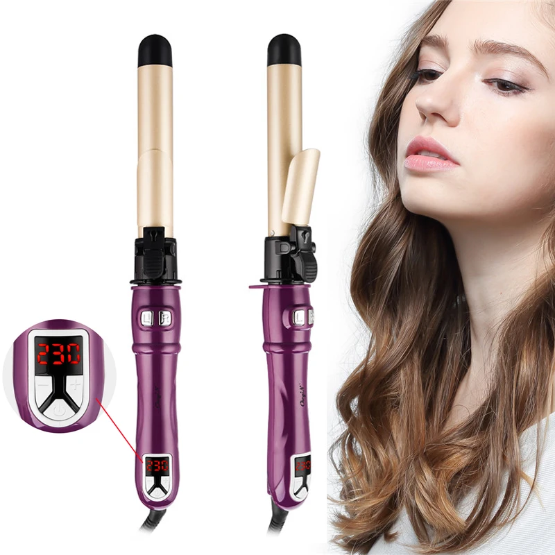 ЖК дисплей цифровой автоматический поворотный щипцы для завивки волос 28 мм